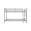DHP Junior Modern Metal Gray Twin over Twin Low Bunk Bed for Kids