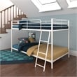 DHP Junior Twin over Twin Low Bunk Bed for Kids in White