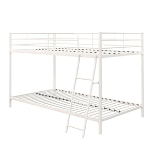 DHP Junior Twin over Twin Low Bunk Bed for Kids in White