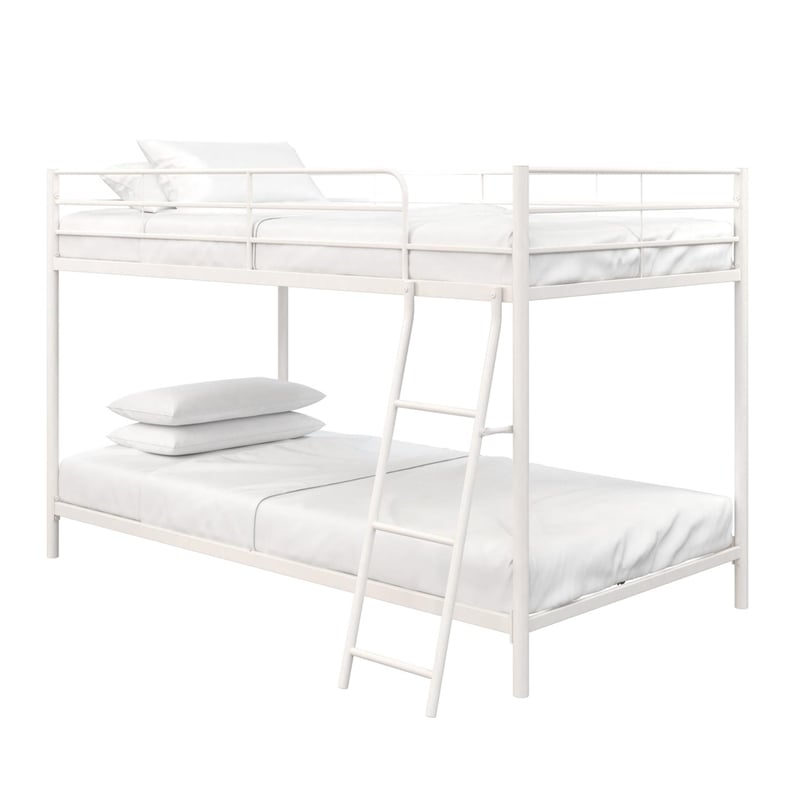 DHP Junior Twin over Twin Low Bunk Bed for Kids in White