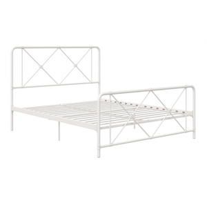 dhp ally full metal farmhouse bed with adjustable base in white