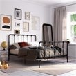 LikeHome Lida Farmhouse Metal Bed with Under Bed Storage in Queen Frame in Black