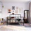 LikeHome Lida Farmhouse Metal Bed with Under Bed Storage in Queen Frame in Black