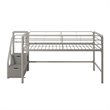 DHP Junior Metal Loft Bed with Storage Steps in Twin Size in Silver/Gray