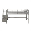 DHP Junior Metal Loft Bed with Storage Steps in Twin Size in Silver/Gray