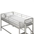 DHP Junior Metal Loft Bed with Storage Steps in Twin Size in Silver/Gray