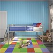 DHP Junior Metal Loft Bed with Storage Steps in Twin Size in Silver/Gray