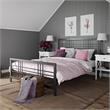 DHP Arcadia Metal Bed Queen Size Frame Adjustable Under Bed Storage in Black
