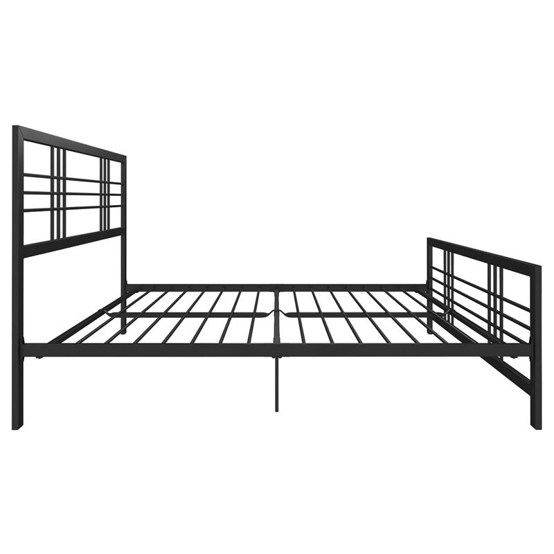 DHP Arcadia Metal Bed Queen Size Frame Adjustable Under Bed Storage in Black