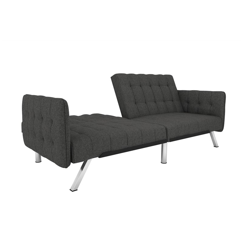 DHP Emily Convertible Futon and Sofa Sleeper in Grey Linen