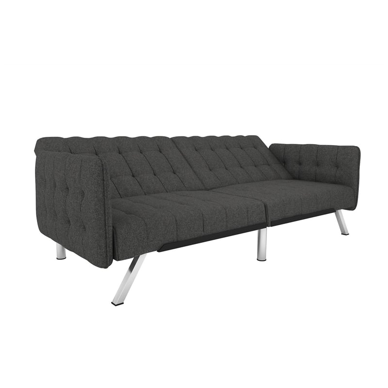 DHP Emily Convertible Futon and Sofa Sleeper in Grey Linen