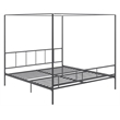 Novogratz Marion King Canopy Bed in Gunmetal Grey
