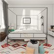 Novogratz Marion King Canopy Bed in Gunmetal Grey