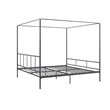 Novogratz Marion King Canopy Bed in Gunmetal Grey