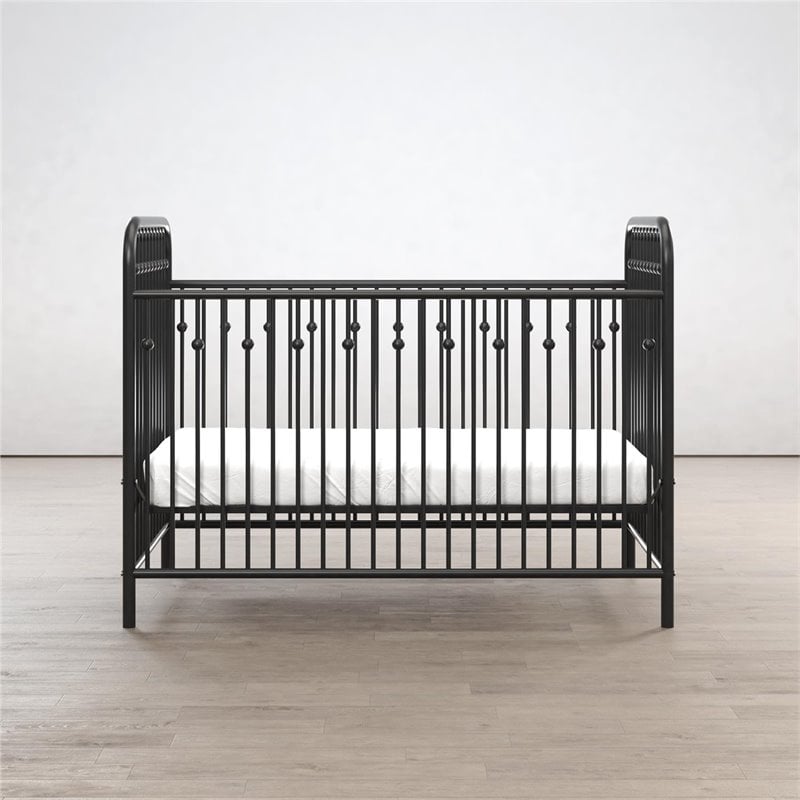 Little Seeds Contemporary Monarch Hill Ivy Black Metal Baby Crib