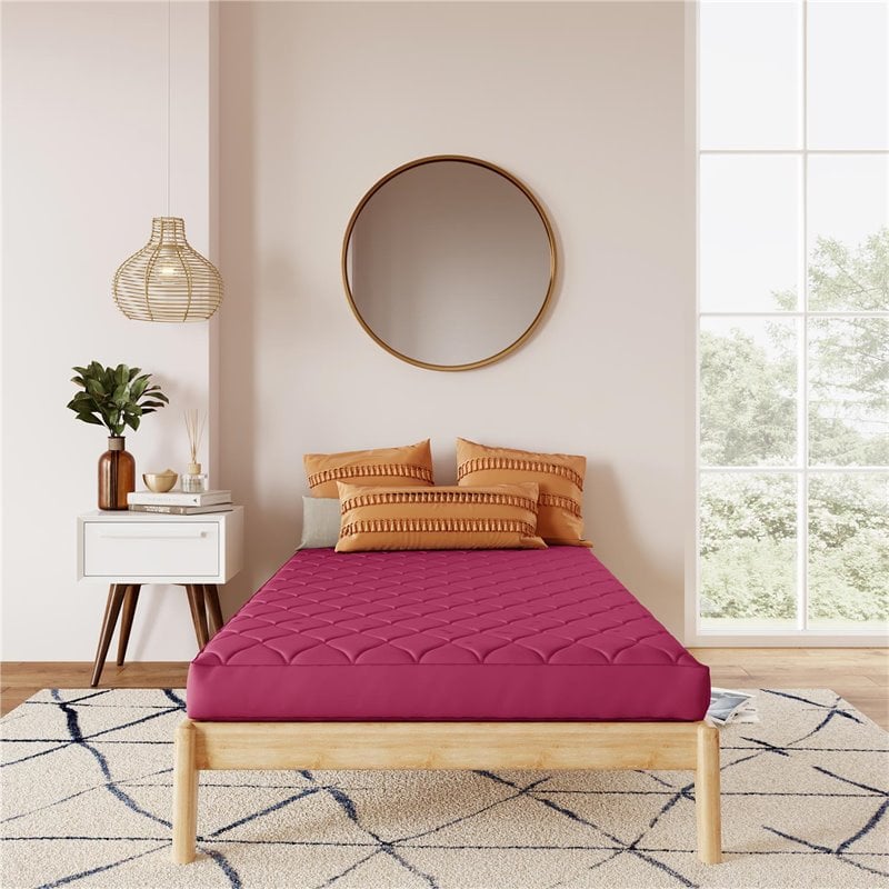 DHP Dana 6 Inch Quilted Twin Mattress with Removable Cover in Pink