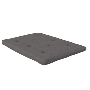 dhp eve 6 inch full high density polyester fill futon mattress in gray