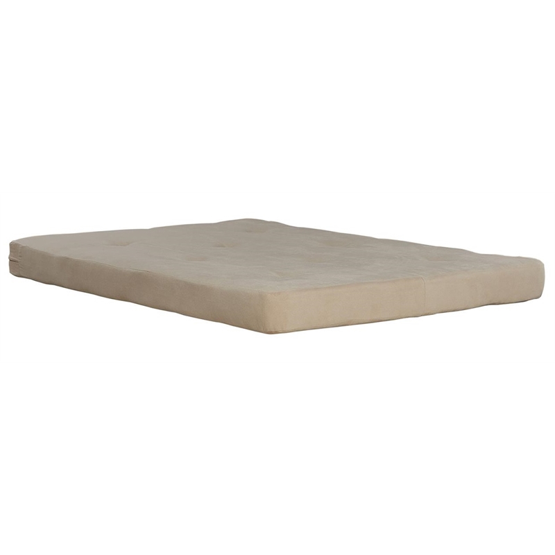 DHP Eve 6 Inch Full High Density Polyester Fill Futon Mattress in Tan Microfiber