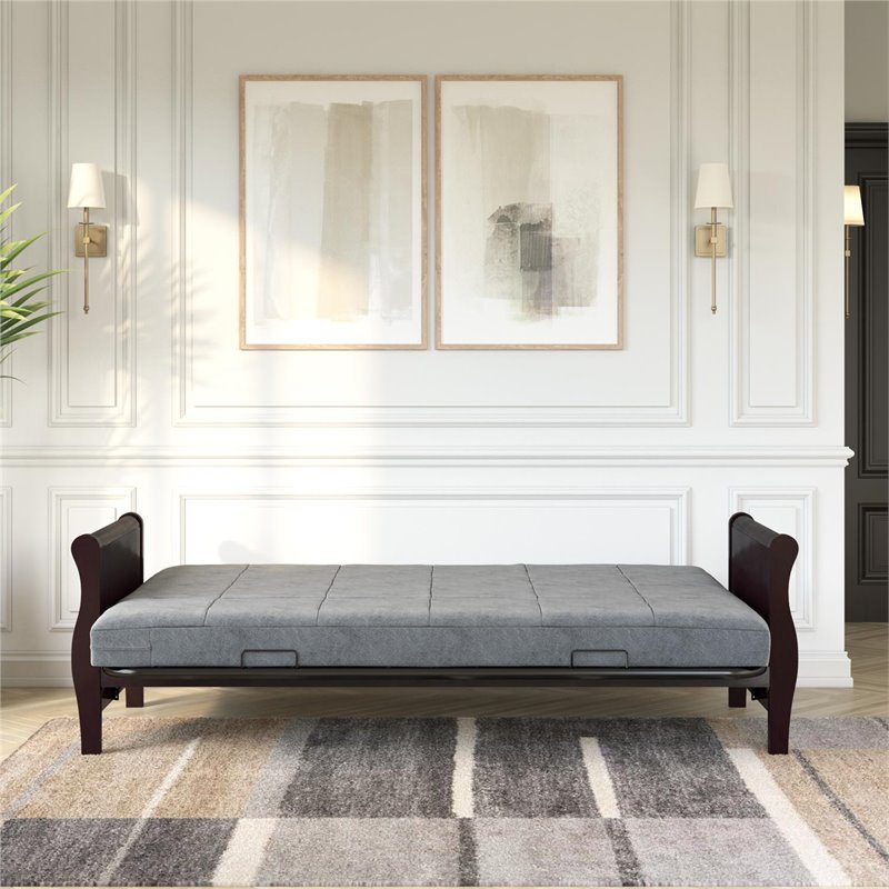 DHP Elowen 6 Inch Square Quilted Microfiber Futon Mattress Full Size in Gray