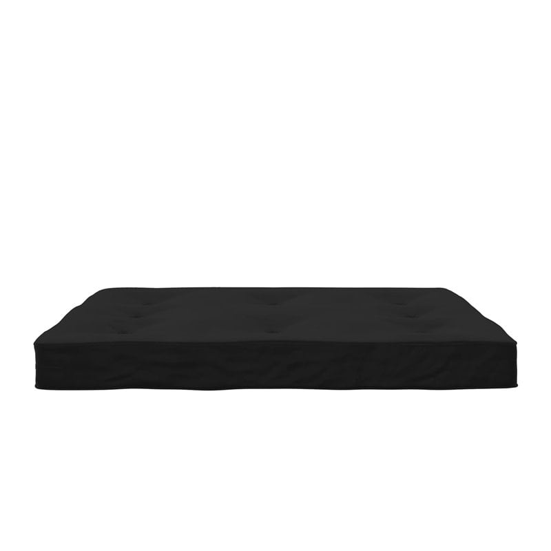 DHP Carson 8 Inch  High Density Polyester Fill Futon Mattress Full Size in Black