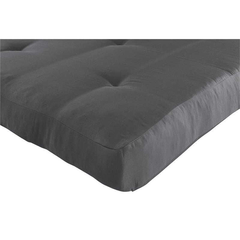 DHP Carson 6 Inch  High Density Polyester Fill Futon Mattress Full Size in Gray