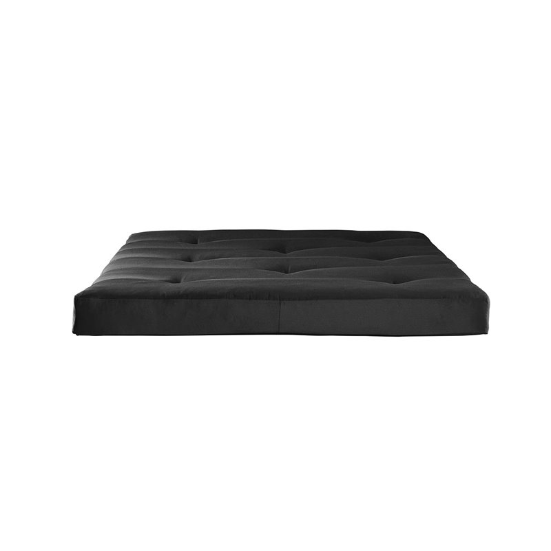 DHP Carson 6 Inch  High Density Polyester Fill Futon Mattress Full Size in Black