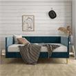 DHP Franklin Mid Century Upholstered Daybed Full Size in Blue Velvet