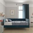 DHP Franklin Mid Century Upholstered Daybed Full Size in Blue Velvet