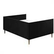 DHP Franklin Mid Century Upholstered Daybed Full Size in Black Velvet