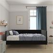 DHP Franklin Mid Century Upholstered Daybed Full Size in Black Velvet