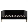 DHP Franklin Mid Century Upholstered Daybed Full Size in Black Velvet