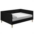 DHP Franklin Mid Century Upholstered Daybed Full Size in Black Velvet