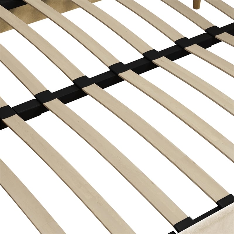 DHP Franklin Mid Century Upholstered Daybed Full Size in Tan Velvet