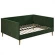 DHP Franklin Mid Century Upholstered Daybed Full Size in Green Velvet
