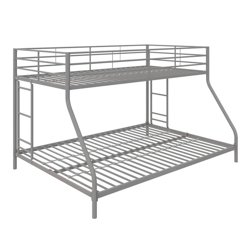 DHP Junior Small Space Twin-Full Bunk Bed in Silver