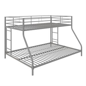 DHP Junior Small Space Twin-Full Bunk Bed in Silver