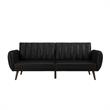 Novogratz Brittany Futon in Convertible Sofa & Couch in Black Faux Leather