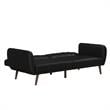 Novogratz Brittany Futon in Convertible Sofa & Couch in Black Faux Leather