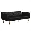 Novogratz Brittany Futon in Convertible Sofa & Couch in Black Faux Leather