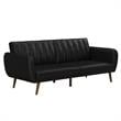 Novogratz Brittany Futon in Convertible Sofa & Couch in Black Faux Leather