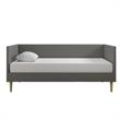 DHP Franklin Mid-Century Upholstered Daybed Twin Size in Grey Linen