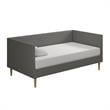 DHP Franklin Mid-Century Upholstered Daybed Twin Size in Grey Linen