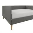 DHP Franklin Mid Century Upholstered Daybed Full Size in Grey Linen