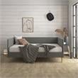 DHP Franklin Mid Century Upholstered Daybed Full Size in Grey Linen