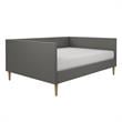 DHP Franklin Mid Century Upholstered Daybed Full Size in Grey Linen