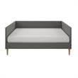 DHP Franklin Mid Century Upholstered Daybed Full Size in Grey Linen
