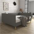DHP Franklin Mid Century Upholstered Daybed Queen Size in Grey Linen