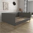 DHP Franklin Mid Century Upholstered Daybed Queen Size in Grey Linen