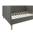 DHP Franklin Mid Century Upholstered Daybed Queen Size in Grey Linen