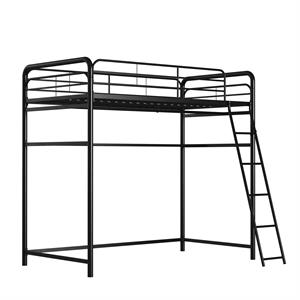 dhp leroy closet storage loft bed twin in black